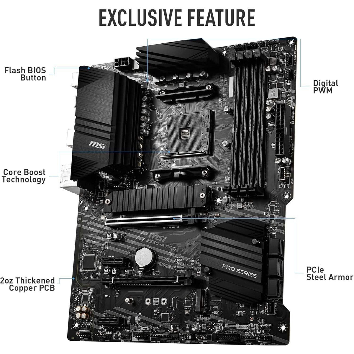 MSI B550-A PRO ProSeries Motherboard (Refurbished) - A-1 Thread Vault