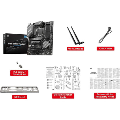 MSI B760 Gaming Plus WiFi Gaming Motherboard (Supports 12th/13th Gen Intel Processors, LGA 1700, DDR5, PCIe 4.0, M.2, 2.5Gbps LAN, USB 3.2 Gen2, Wi-Fi 6E, ATX) (Refurbished) - A-1 Thread Vault