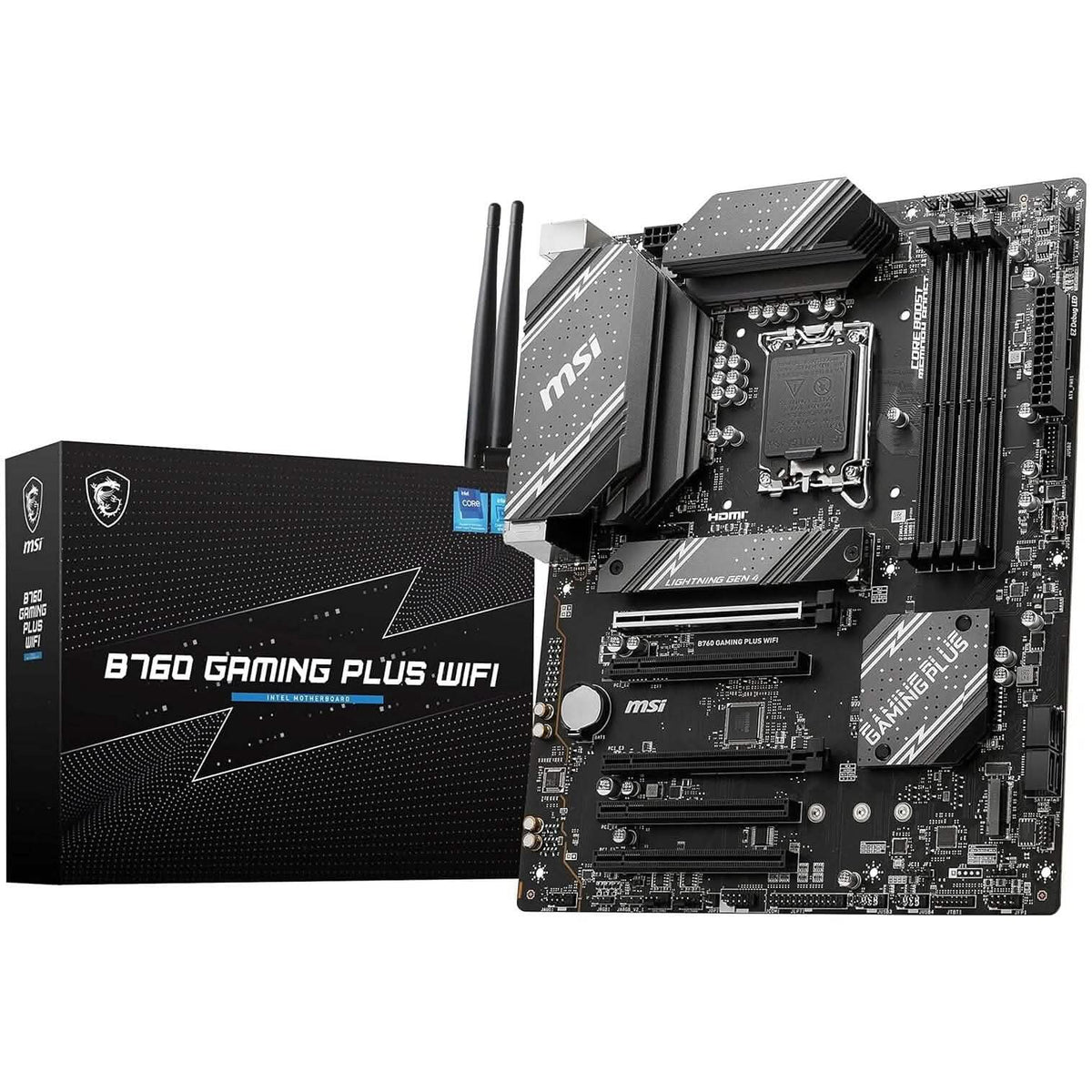 MSI B760 Gaming Plus WiFi Gaming Motherboard (Supports 12th/13th Gen Intel Processors, LGA 1700, DDR5, PCIe 4.0, M.2, 2.5Gbps LAN, USB 3.2 Gen2, Wi-Fi 6E, ATX) (Refurbished) - A-1 Thread Vault