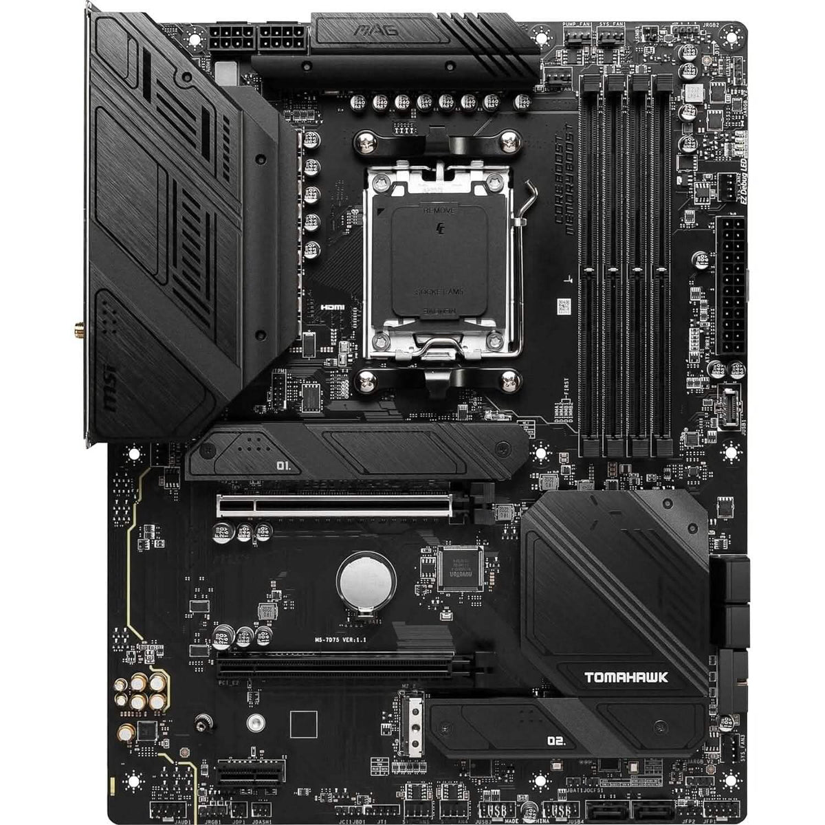 MSI MAG B650 Tomahawk WiFi Computer Gaming Motherboard (AM5, ATX, DDR5, PCIe 4.0, M.2, SATA 6Gb/s, USB 3.2 Gen 2, HDMI/DP, Wi-Fi 6E, AMD Ryzen 7000 Series Processors) (Refurbished) - A-1 Thread Vault