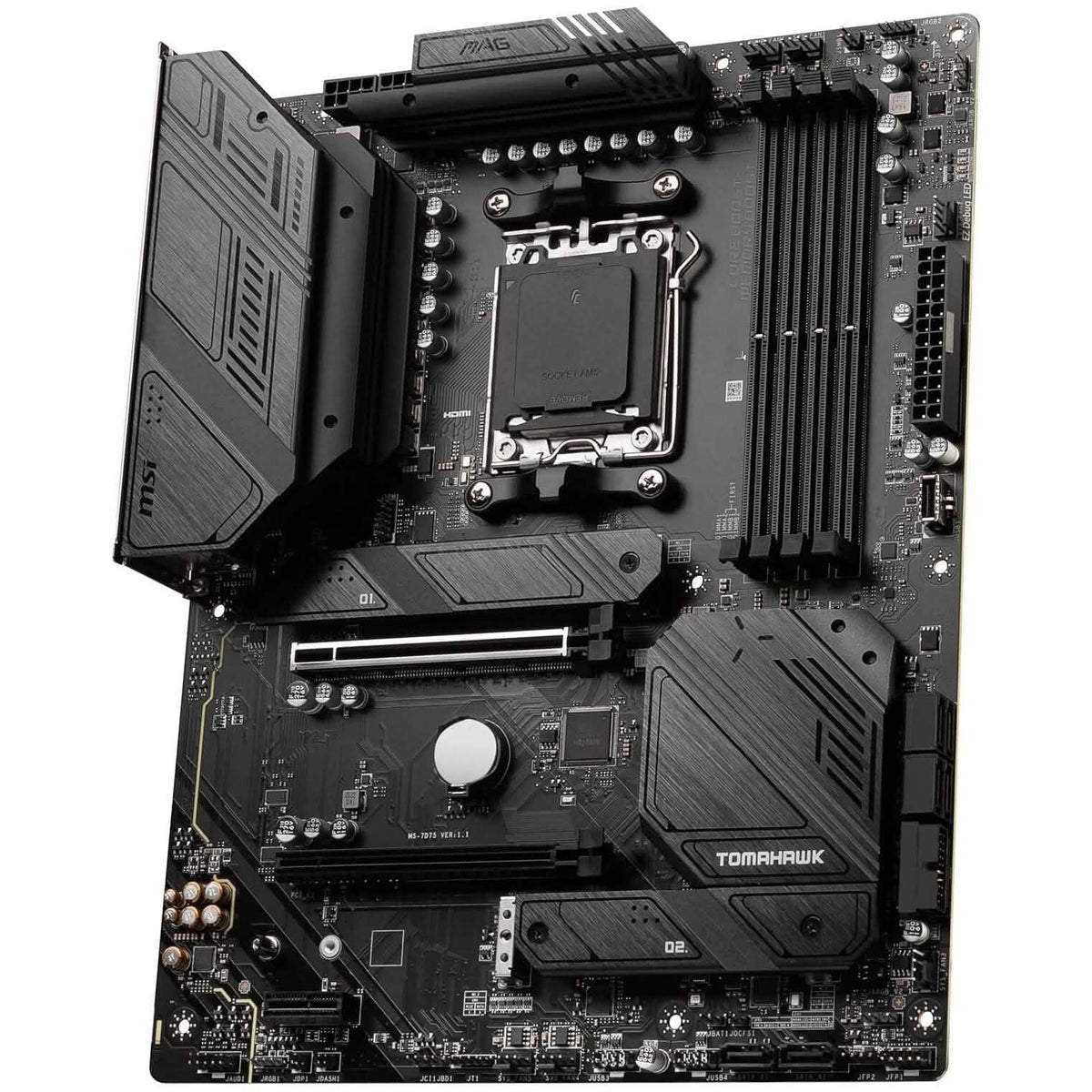 MSI MAG B650 Tomahawk WiFi Computer Gaming Motherboard (AM5, ATX, DDR5, PCIe 4.0, M.2, SATA 6Gb/s, USB 3.2 Gen 2, HDMI/DP, Wi-Fi 6E, AMD Ryzen 7000 Series Processors) (Refurbished) - A-1 Thread Vault