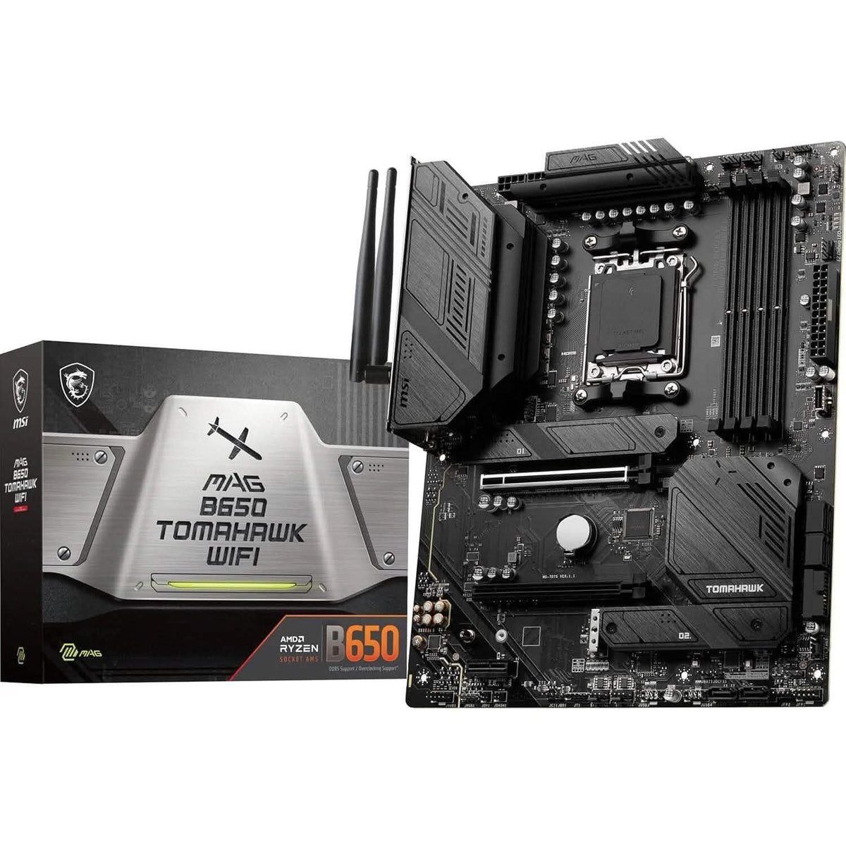 MSI MAG B650 Tomahawk WiFi Computer Gaming Motherboard (AM5, ATX, DDR5, PCIe 4.0, M.2, SATA 6Gb/s, USB 3.2 Gen 2, HDMI/DP, Wi-Fi 6E, AMD Ryzen 7000 Series Processors) (Refurbished) - A-1 Thread Vault