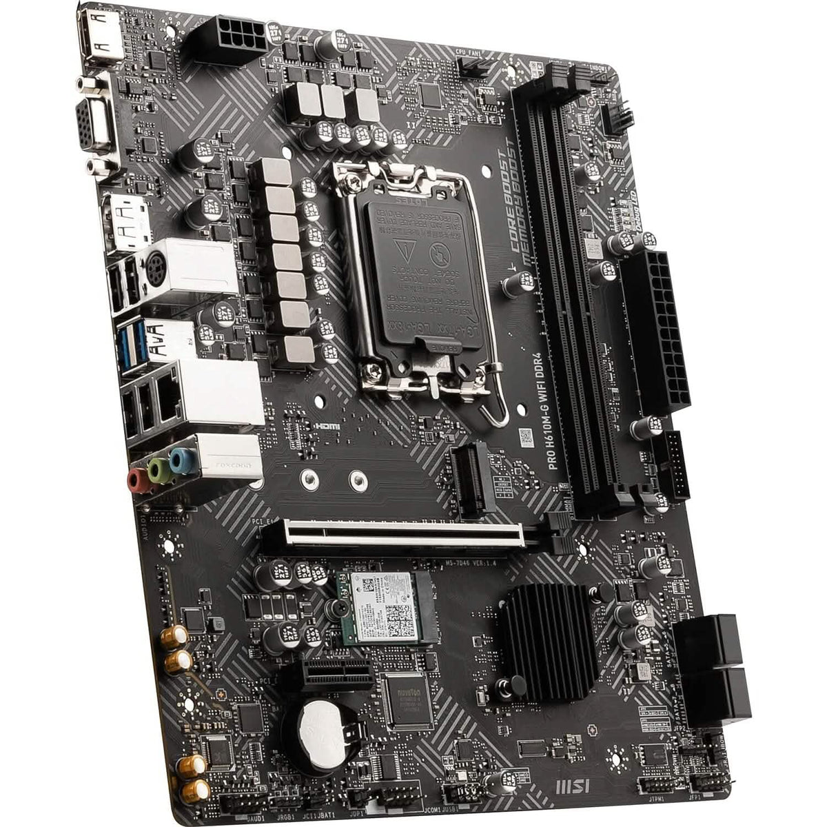 MSI PRO H610M-G WiFi DDR4 ProSeries Motherboard (mATX, 12th/13th Gen Intel Core, LGA 1700 Socket, DDR4, PCIe 4, 2.5G LAN, M.2 Slots, USB 3.2, Wi-Fi 6) (Refurbished) - A-1 Thread Vault