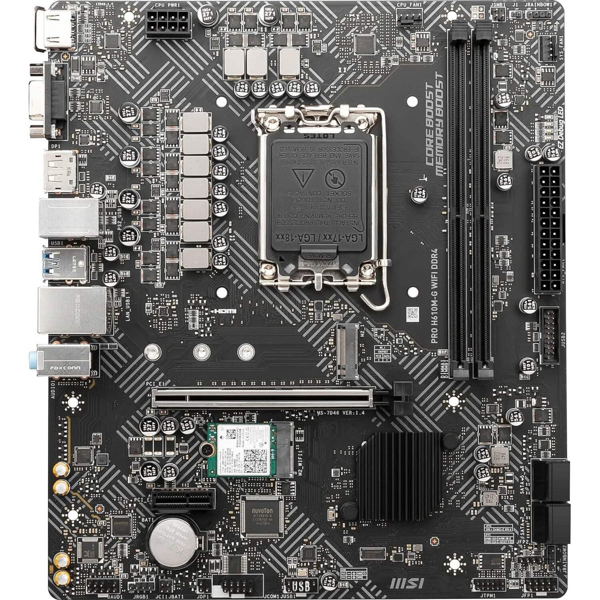 MSI PRO H610M-G WiFi DDR4 ProSeries Motherboard (mATX, 12th/13th Gen Intel Core, LGA 1700 Socket, DDR4, PCIe 4, 2.5G LAN, M.2 Slots, USB 3.2, Wi-Fi 6) (Refurbished) - A-1 Thread Vault