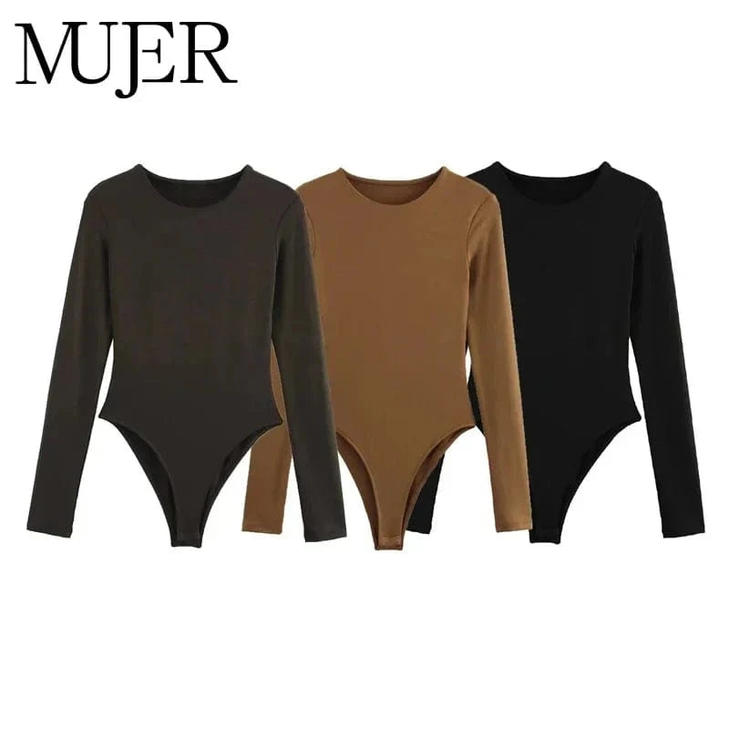 MUJER Black Bustier Bodys for Women Sexy Extreme Bodysuit Women Long Sleeve Bodysuits Woman One Pieces Summer Tops Woman 2025 - A-1 Thread Vault