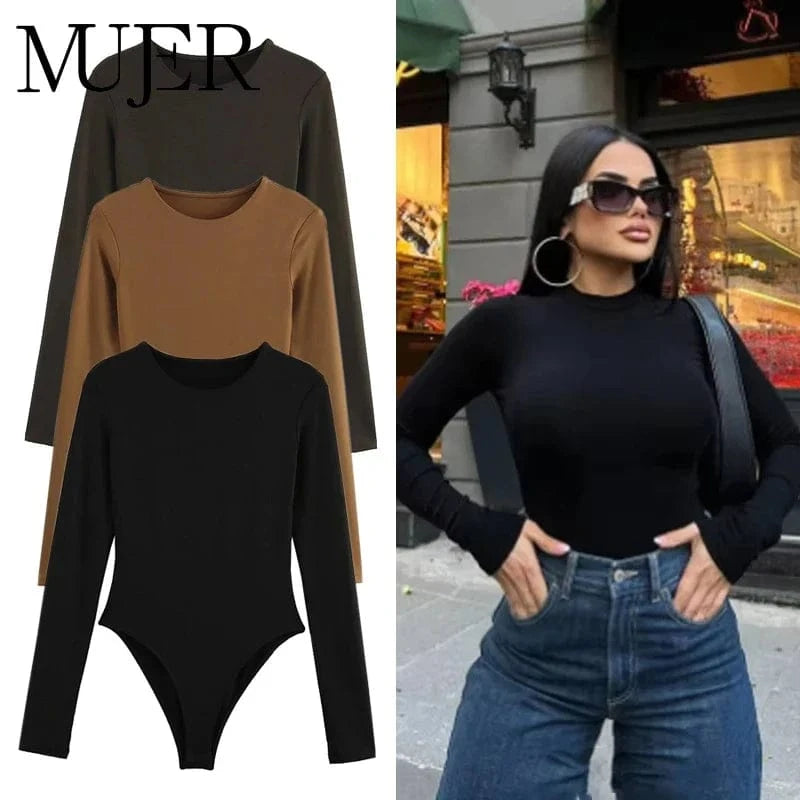 MUJER Black Bustier Bodys for Women Sexy Extreme Bodysuit Women Long Sleeve Bodysuits Woman One Pieces Summer Tops Woman 2025 - A-1 Thread Vault