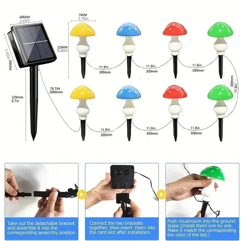 Multi-Color Changing LED Solar Mushroom Light - A-1 Thread Vault