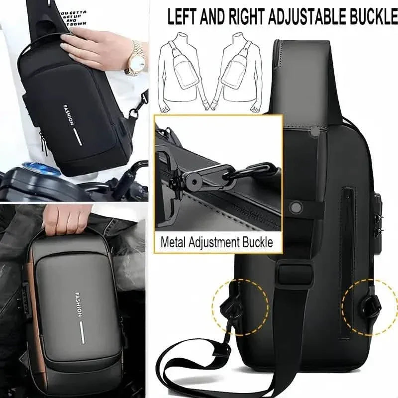 Multi-functional Trendy Sling Bag with Password Lock - A-1 Thread Vault