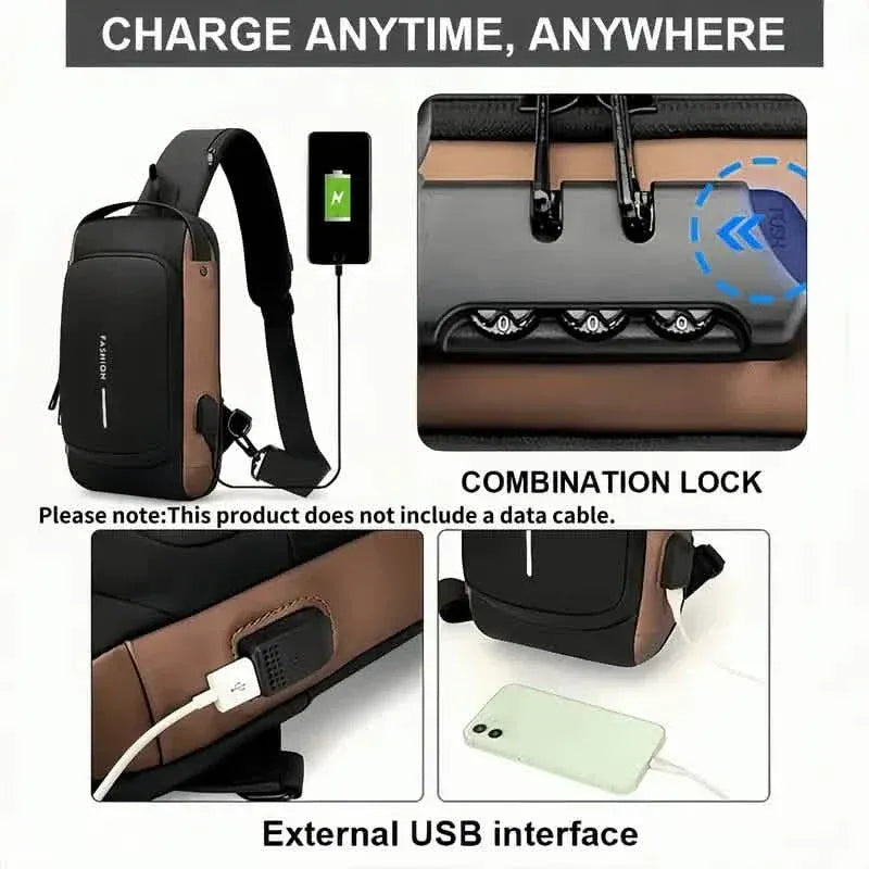 Multi-functional Trendy Sling Bag with Password Lock - A-1 Thread Vault