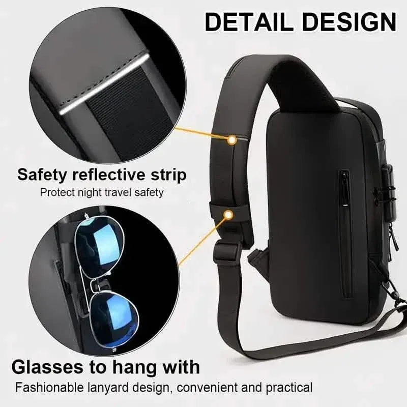 Multi-functional Trendy Sling Bag with Password Lock - A-1 Thread Vault