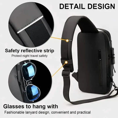 Multi-functional Trendy Sling Bag with Password Lock - A-1 Thread Vault