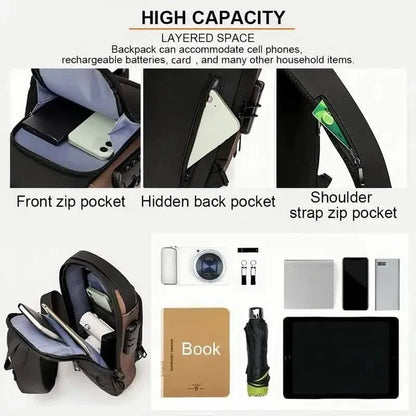Multi-functional Trendy Sling Bag with Password Lock - A-1 Thread Vault
