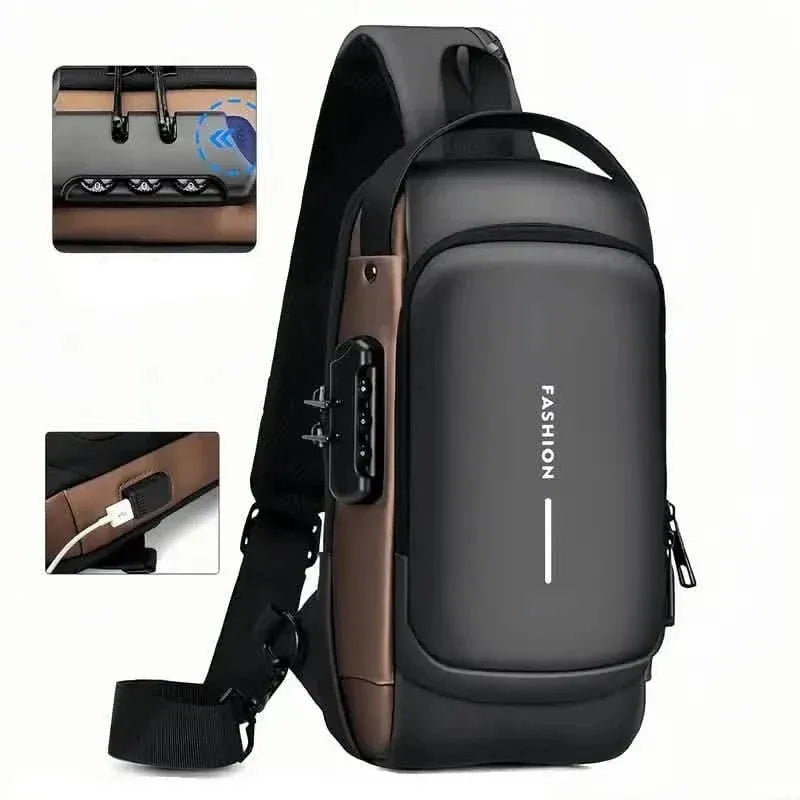 Multi-functional Trendy Sling Bag with Password Lock - A-1 Thread Vault
