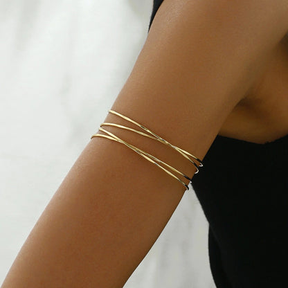 Multi-Layer Geometric Arm Cuff Bracelet (MAC410) - A-1 Thread Vault