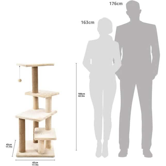 Multi-Platform Cat Condo Tree Tower With Scratching Post - A-1 Thread Vault