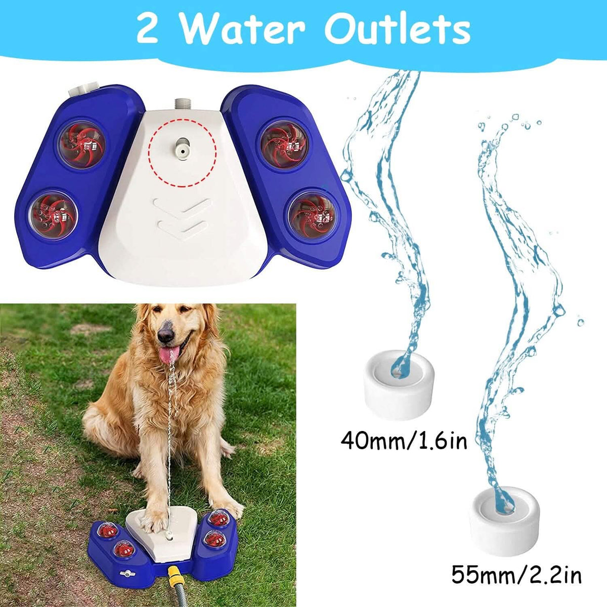 Multifunctional Automatic Pet Water Dispenser Outdoor Step-on Activated Sprinkler - A-1 Thread Vault