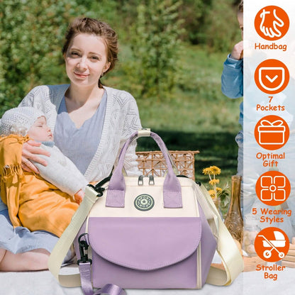 Multifunctional Diaper Changing Bag with 2 Insulated Pockets Commute Bag - A-1 Thread Vault
