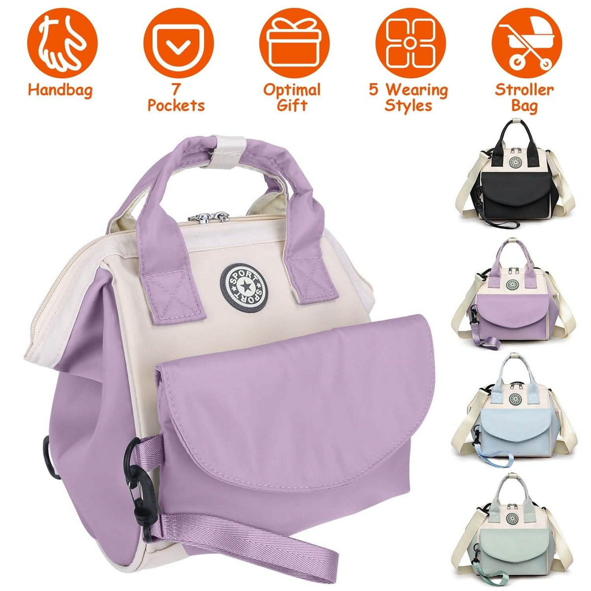 Multifunctional Diaper Changing Bag with 2 Insulated Pockets Commute Bag - A-1 Thread Vault