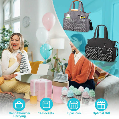 Multifunctional Diaper Changing Tote Bag with Adjustable Messenger Strap - A-1 Thread Vault