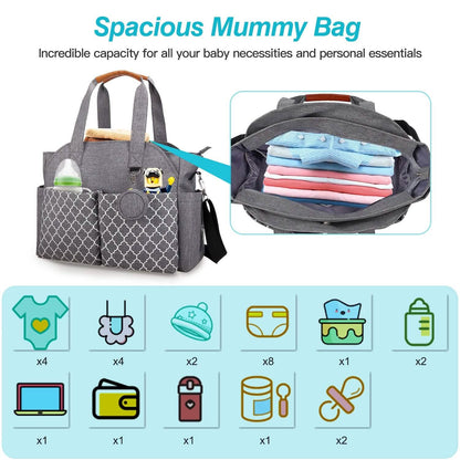 Multifunctional Diaper Changing Tote Bag with Adjustable Messenger Strap - A-1 Thread Vault