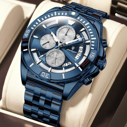 Multifunctional Dual-button Butterfly-clasp Waterproof Mens Watch - A-1 Thread Vault