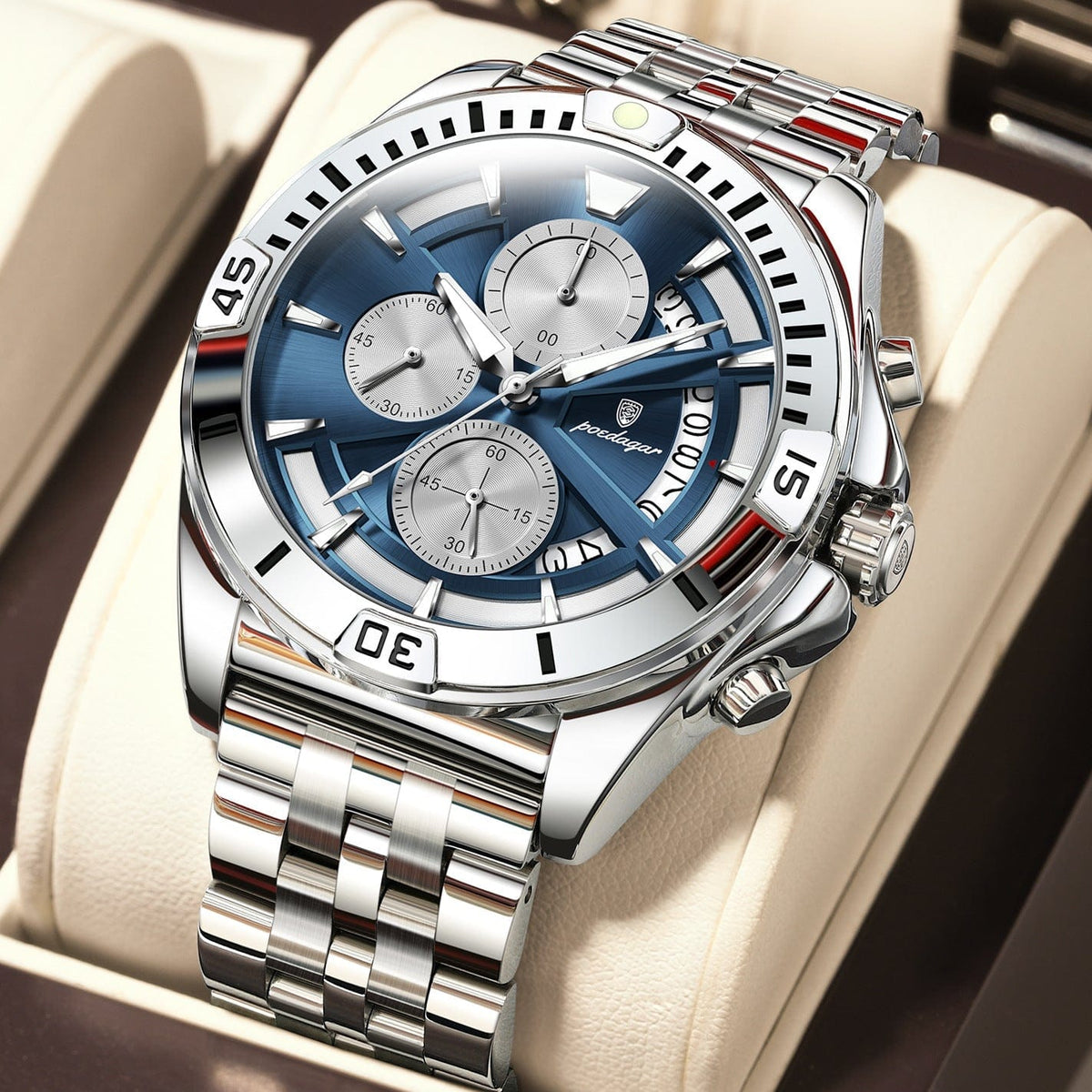 Multifunctional Dual-button Butterfly-clasp Waterproof Mens Watch - A-1 Thread Vault