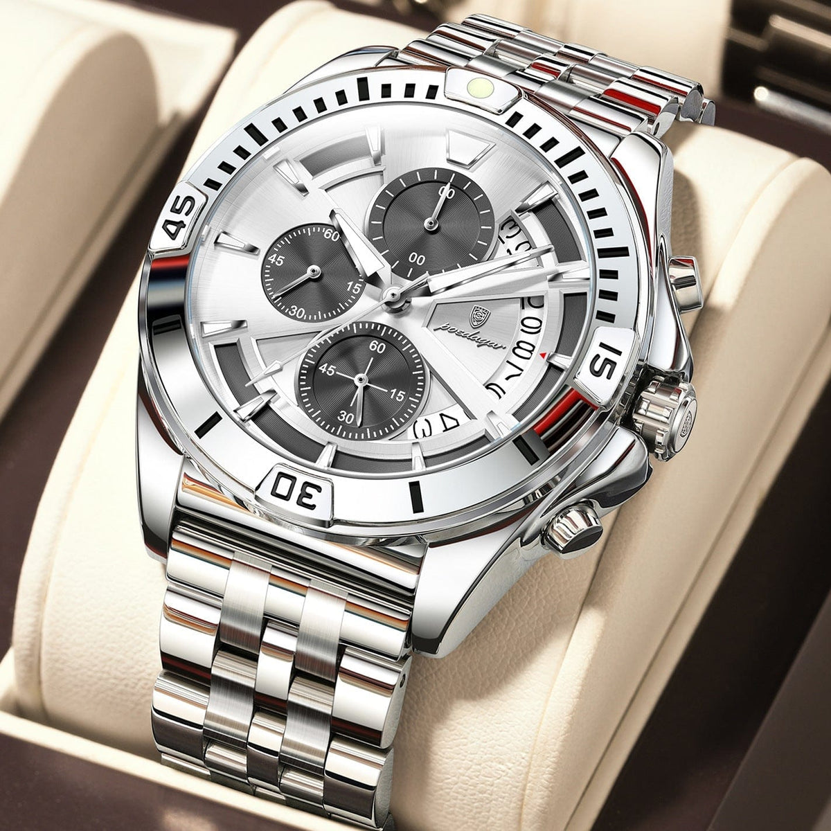 Multifunctional Dual-button Butterfly-clasp Waterproof Mens Watch - A-1 Thread Vault