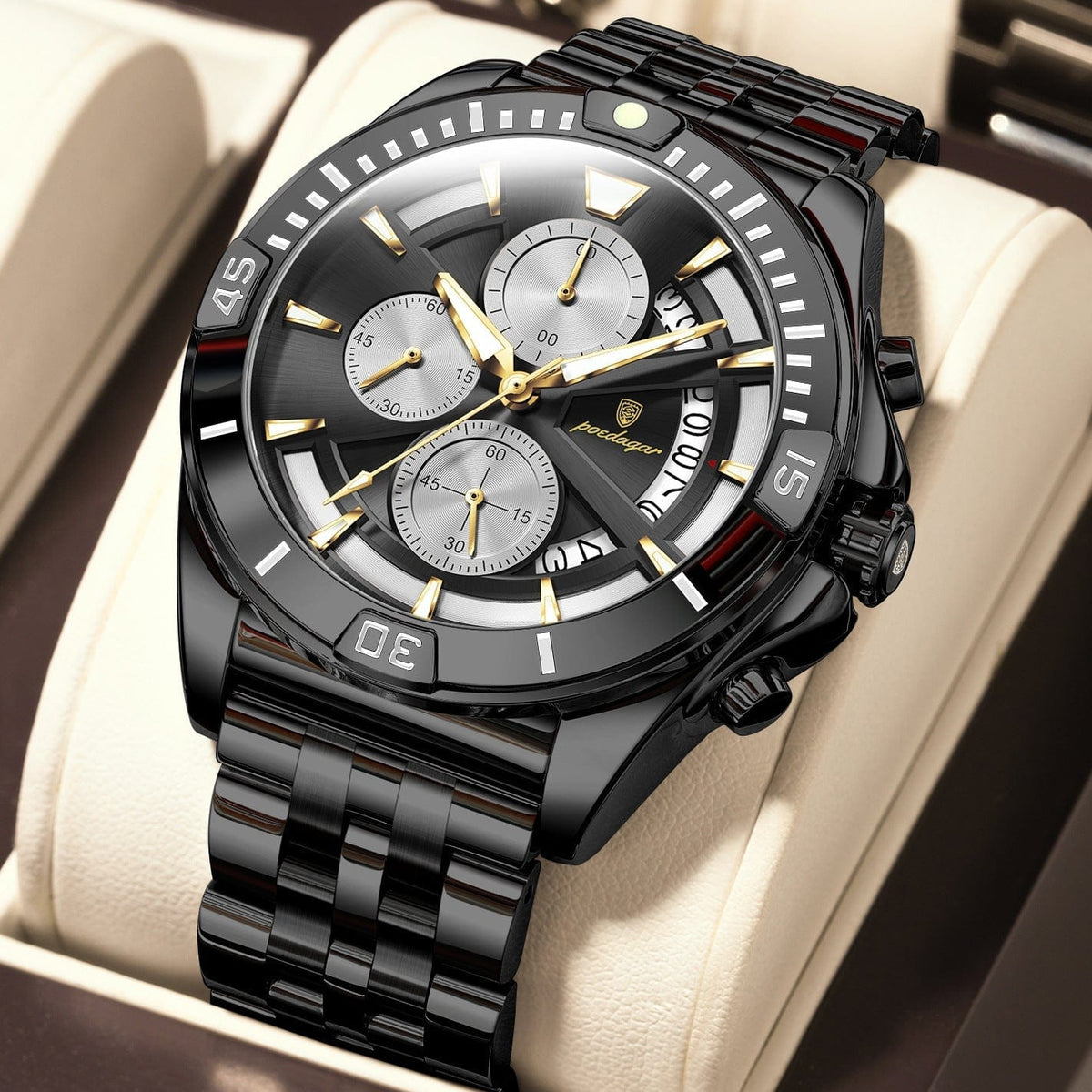 Multifunctional Dual-button Butterfly-clasp Waterproof Mens Watch - A-1 Thread Vault