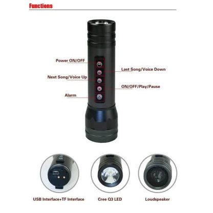 Multifunctional MP3 Music Torch - A-1 Thread Vault