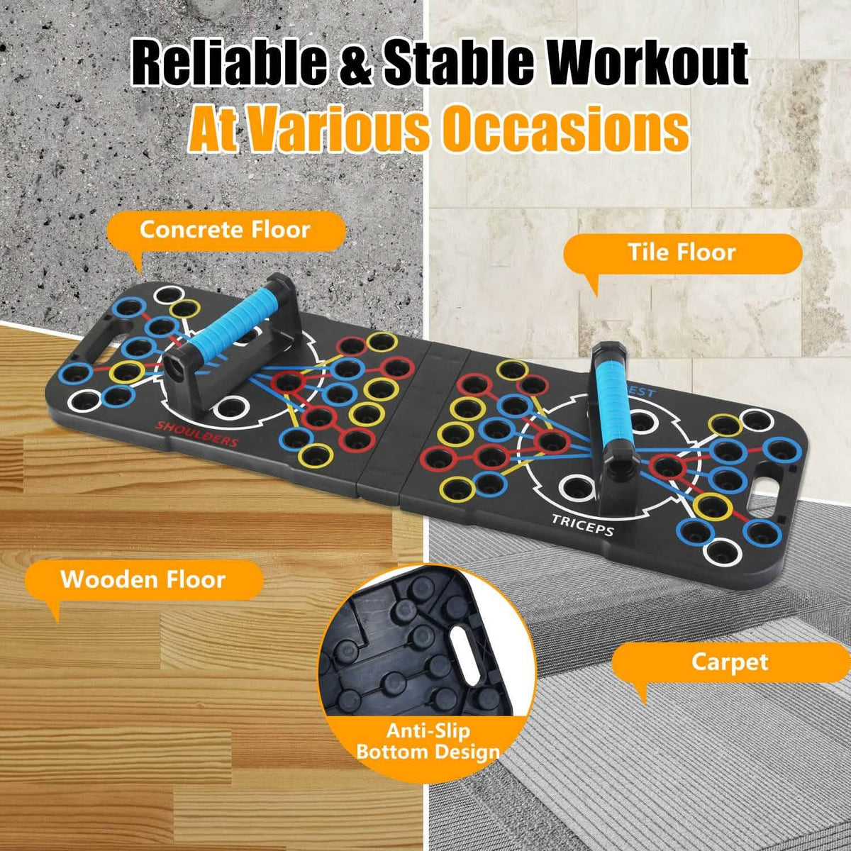 Multifunctional Push Up Board Home Strength Training Equipment with 15 Fitness Accessories - A-1 Thread Vault