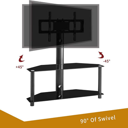 Multifunctional Tempered Glass Metal Frame Floor TV Stand - A-1 Thread Vault
