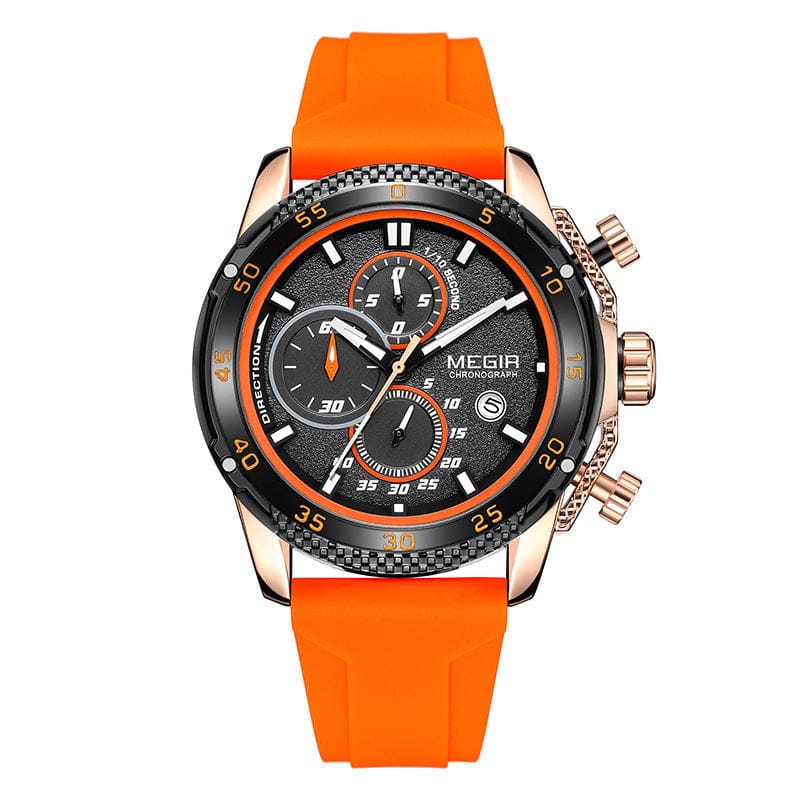 Multifunctional Three-eye Chronograph With Silicone Strap - A-1 Thread Vault
