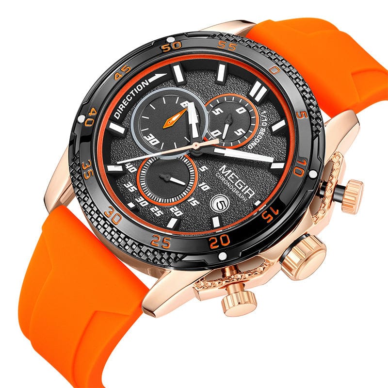 Multifunctional Three-eye Chronograph With Silicone Strap - A-1 Thread Vault