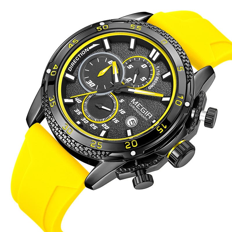 Multifunctional Three-eye Chronograph With Silicone Strap - A-1 Thread Vault