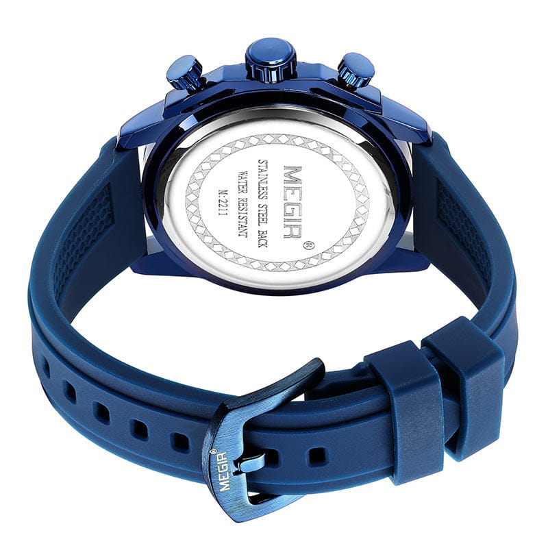 Multifunctional Three-eye Chronograph With Silicone Strap - A-1 Thread Vault