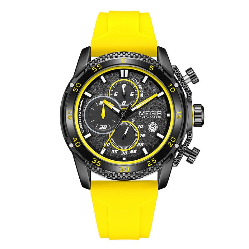 Multifunctional Three-eye Chronograph With Silicone Strap - A-1 Thread Vault