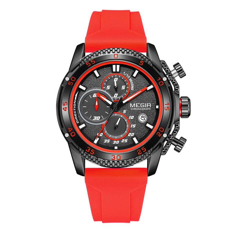 Multifunctional Three-eye Chronograph With Silicone Strap - A-1 Thread Vault