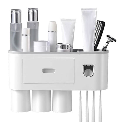 Multifunctional Wall Mount Toothbrush Holder Rack Organizer - A-1 Thread Vault