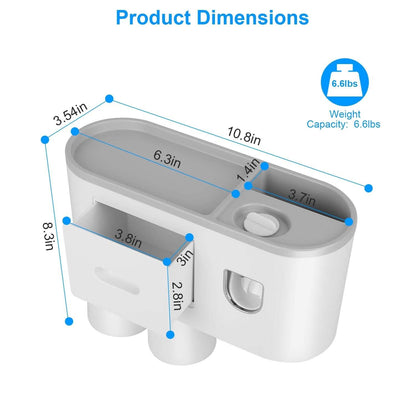 Multifunctional Wall Mount Toothbrush Holder Rack Organizer - A-1 Thread Vault