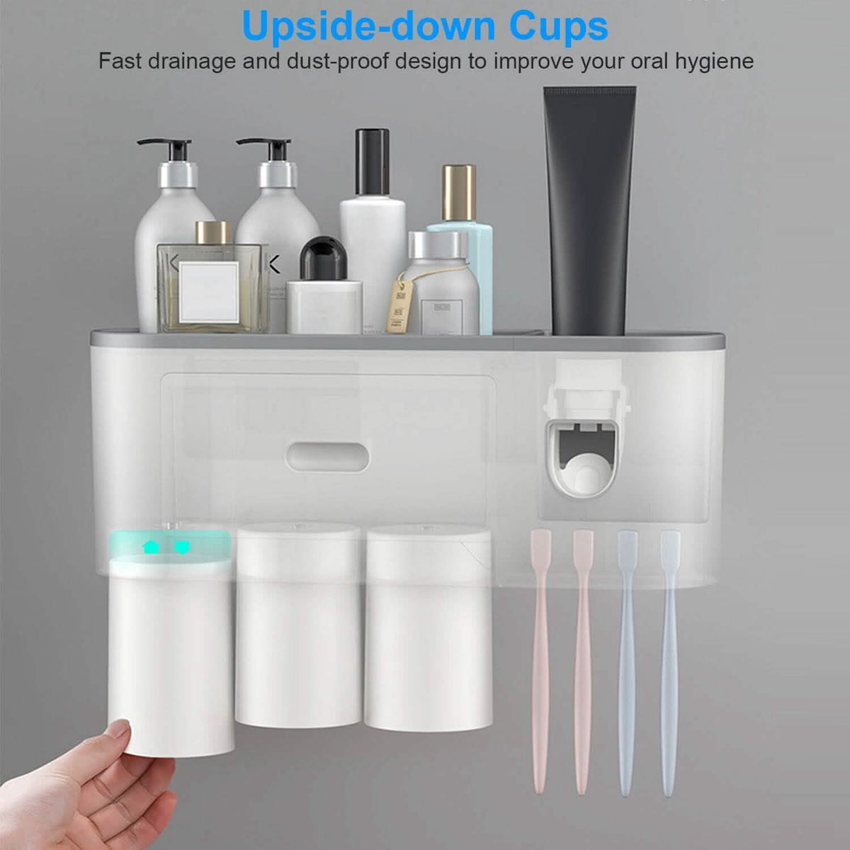 Multifunctional Wall Mount Toothbrush Holder Rack Organizer - A-1 Thread Vault
