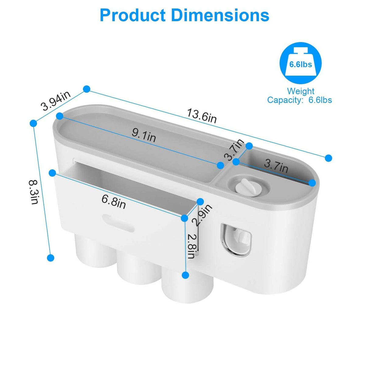 Multifunctional Wall Mount Toothbrush Holder Rack Organizer - A-1 Thread Vault