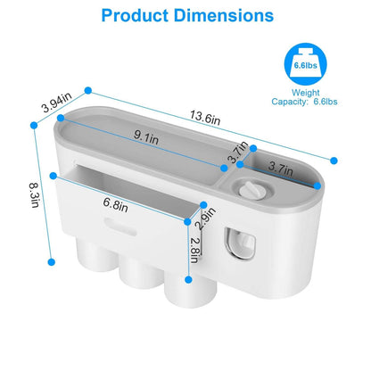 Multifunctional Wall Mount Toothbrush Holder Rack Organizer - A-1 Thread Vault