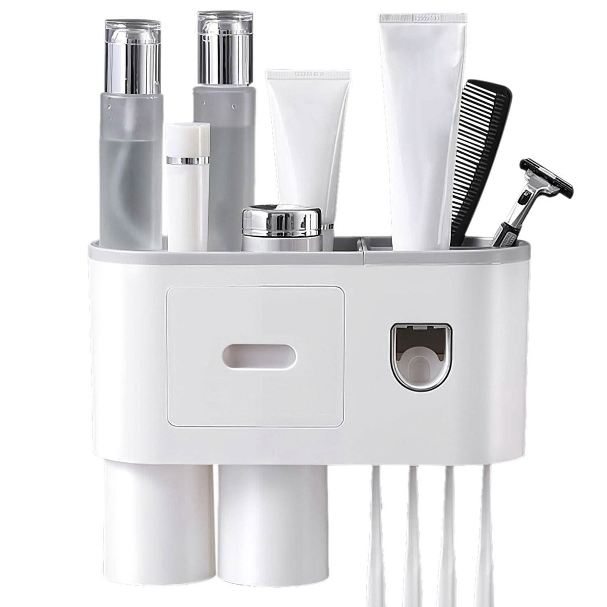 Multifunctional Wall Mount Toothbrush Holder Rack Organizer - A-1 Thread Vault