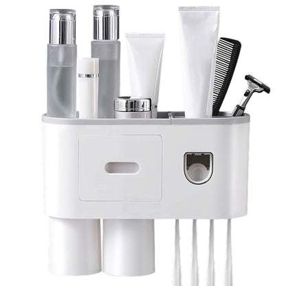 Multifunctional Wall Mount Toothbrush Holder Rack Organizer - A-1 Thread Vault