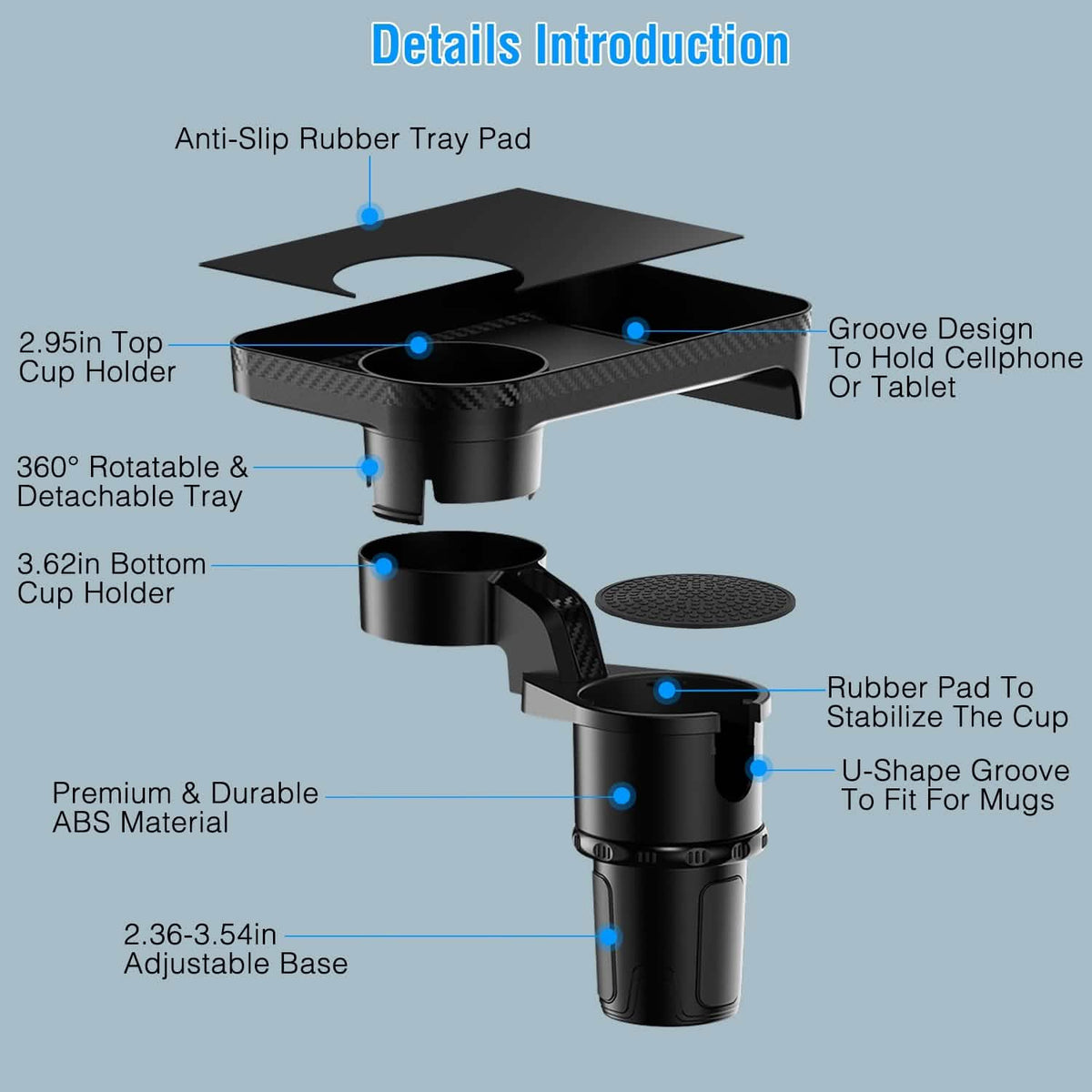 Multifunctional Water Cup Mount Stand with Detachable Tray - A-1 Thread Vault