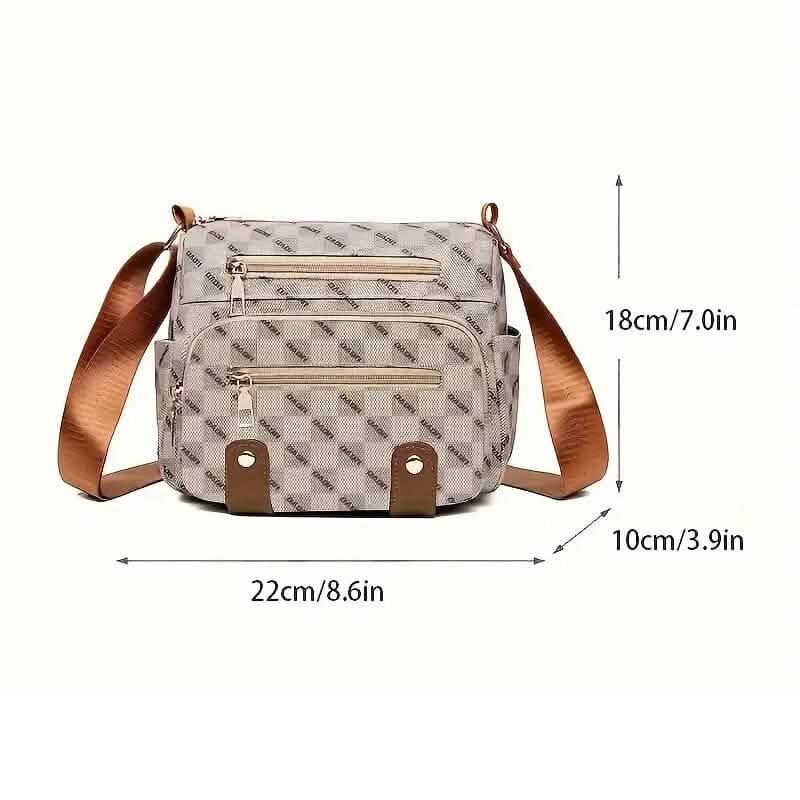 Multiple Pockets Trendy Plaid Crossbody Bag - A-1 Thread Vault