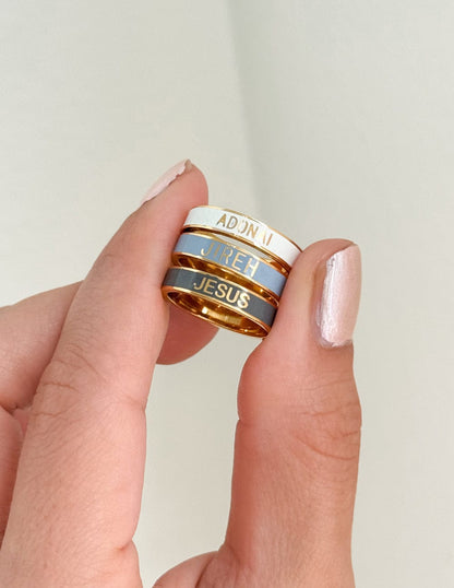 Names of God Enamel Ring Set - A-1 Thread Vault