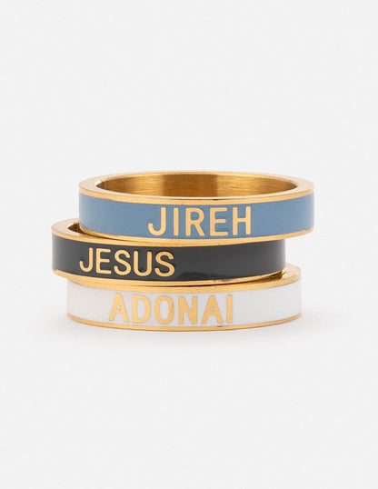 Names of God Enamel Ring Set - A-1 Thread Vault