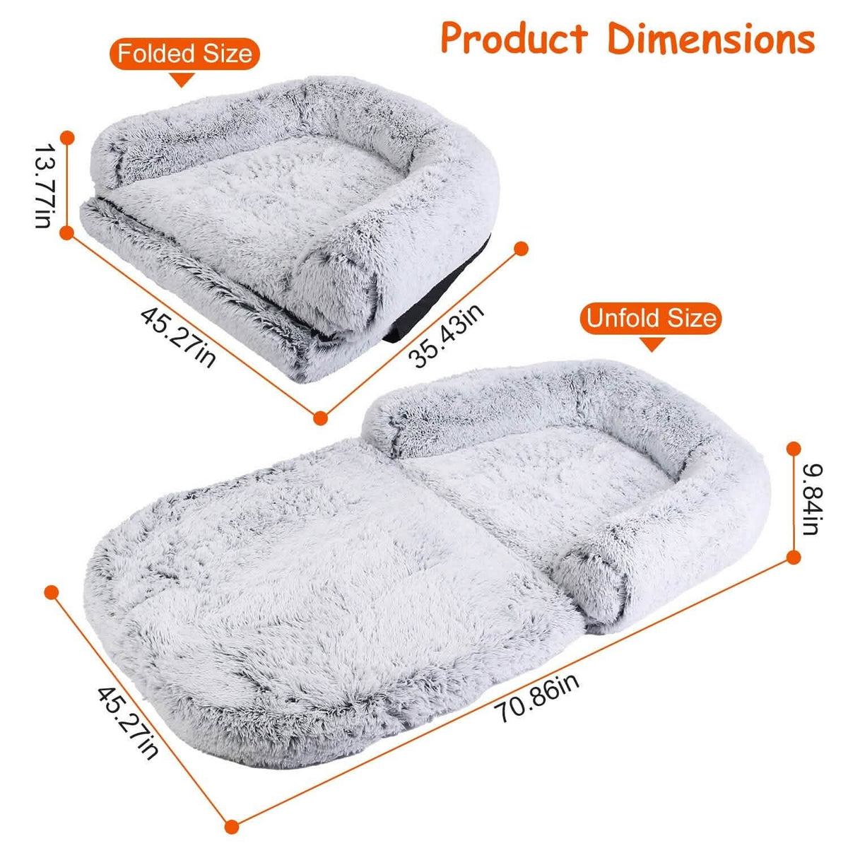 Napping Human-Sized Dog Bed Machine Washable Zipped Removable Cover - A-1 Thread Vault