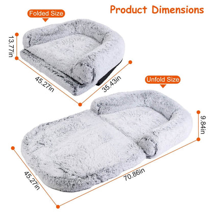 Napping Human-Sized Dog Bed Machine Washable Zipped Removable Cover - A-1 Thread Vault